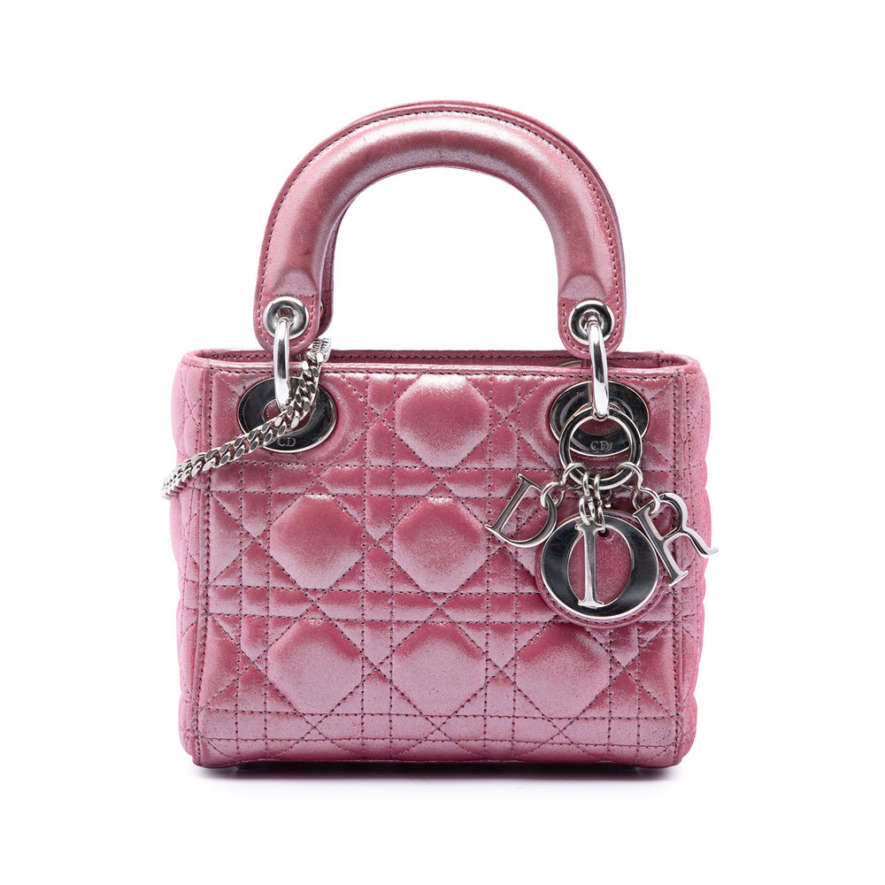 Pre-Loved Dior Mini Iridescent Lambskin Cannage Lady Dior